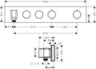 Смеситель Axor ShowerSelect 18355000 для душа, встраиваемый в стену, термостат, 2 потребителя, хром