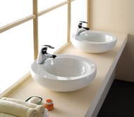 Раковина накладная BelBagno Aria (500х500х145) круглая, с отверстием под смеситель, белая BB1053LW