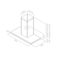 ������� ELICA Galaxy WHIX/A/80 LED, 800�380 ��, 1200 �3/�, 265 ��, ����. �����/����� PRF0009822B