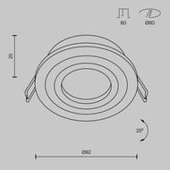 ������������ ���������� Maytoni Atom (����) DL023-2-01W, 10��, IP20, GU10, �����