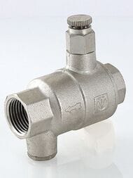 Клапан обратный VALTEC 1/2"ВВ с дренажем и воздухоотводчиком, VT.171.N.04