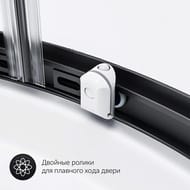 Душевой уголок AM.PM X-Joy Twin Slide (80х80х185) профиль мат. черный/прозрачное W88G-205-080BT64