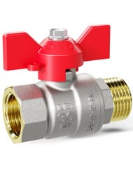 Кран шаровый 3/4" ВН LD Pride бабочка красная, внутренняя/наружная резьба 47.20.В-Н.Б (red)