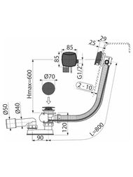 ����� ��� ����� Alcaplast A564BLACK-80 � �������� ���� ����� �������, ����� 80��, ������ �������