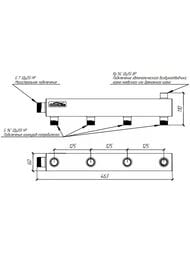 Распределительный коллектор Gidruss DMSS-25-20x4, магистраль 1", 4 контура 3/4, воздухоотвод 1/2 — изображение 2