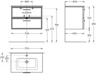 ����� ��� �������� KERAMA MARAZZI GEOMETRICA Piano Classic ��������� 730�450�525 ����� ����� ������� PIA.CL.75\BLU.M