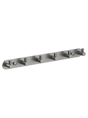 Планка с крючками Aquatek Европа AQ4124BGM 6 шт., нержавеющая сталь, латунь, цвет: сталь оружейная