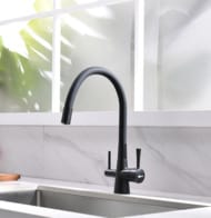 Смеситель для кухни Lemark COMFORT LM3075BL гибкий излив, канал для питьевой воды, черный