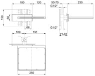 ������� ��� Fantini ��������� 250�230 �������� PVD Matt Gun Metal 86P58043B