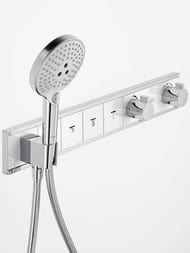 Смеситель для душа Hansgrohe RainSelect встраиваемый, термостат, с 4 кнопками, хром/белый 15357400 — изображение 2