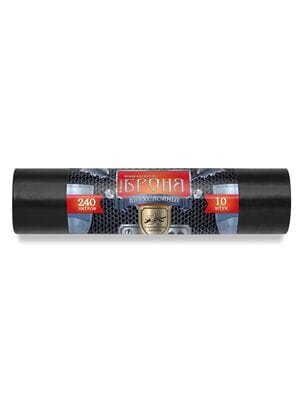 Мешки для мусора ПВД 240л/10шт рулон, Броня (100х130х60мкн) Ромашка, черный, ВР-0013