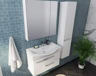 Тумба под раковину AQUATON Беверли 80 1A235501BV010 760x357x455 подвесная, 2 ящика, 1 дверца, белый глянец