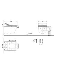 Сиденье-биде TOTO WASHLET SX EWATER+ (383x579x146) с пультом ДУ, белое TCF896CG#NW1