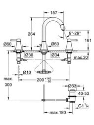 ��������� Grohe Grandera 20389000 ��� �����������, �� 3 ���������, �������, ����