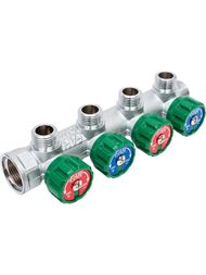 Коллектор регулируемый FAR 3/4"ВН на 4 отвода 1/2"Н, соед.eurokonus, FK 3824 3412