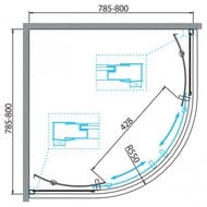   BelBagno DUE-R-2-80-C-Cr (800x800x1900)   / 
