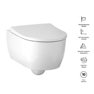 Инсталляция Geberit Duofix белая клавиша+Унитаз iCon без ободка+Сиденье Slim микролифт 500.300.01.I
