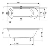 ����� ��������� RAVAK SONATA II 150�70��., ����� C633R00000