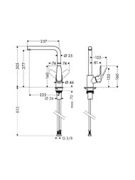 Смеситель Hansgrohe Focus M41 для кухни 280 мм поворотный излив хром 31817000