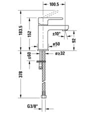 Уценка! Смеситель Duravit B.2 для раковины однозахватный , излив 101мм, хром B21010002010 - уценка. — изображение 6