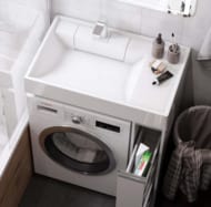 Раковина Aquaton Рейн 80 1A72113KRW010 500x800x138 для стиральной машины, литой мрамор, цвет: белый