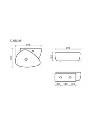 �������� ��������� Ceramicanova Element 495�350�155 ���. ��� ���������, �������, ����� CN5049