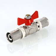 Кран шаровый 16х16мм VALTEC BASE под пресс, красная бабочка VT.243.N.1616