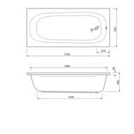 Ванна CEZARES Piave 170x70 акрил PIAVE-170-70-42-W37 прямоугольная