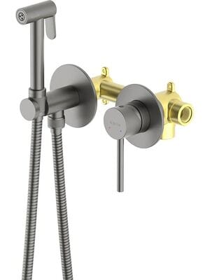 Набор с гигиеническим душем Aquatek Европа AQ1319BGM встраиваемый, 2 отв., однозахват., сталь оруж