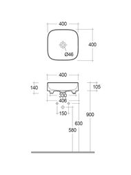 �������� ��������� KLUDI RESA C 400�400�140 ����������, ��� ��� ��� ������, �/�, ����� 58CW3043