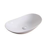 Раковина накладная BelBagno 605х370х150 овальная, без отверстия под смеситель, белый BB1404