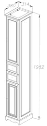 Пенал Opadiris Риспекто 30 324х380х2006 левосторонний, напольный, орех антикварный 00-00005834