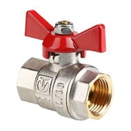 Кран шаровый 1/2"ВВ VALTEC BASE красная бабочка VT.217.N.04