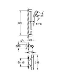 ��������� ��� ���� Grohtherm 800 Cosmopolitan ���������,� ������� ���������� � �������,���� 34768000