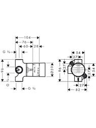 Hansgrohe Скрытая часть запорного/переключающего вентиля Trio Universal 15981180 — изображение 2