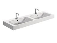 Раковина Kerasan Cento 353601*1 1400х450мм, подвесная, 2 отверстия под смеситель, белая