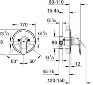 Смеситель Grohe EuroSmart Cosmopolitan 32880000 для душа однорычажный, встраиваемый
