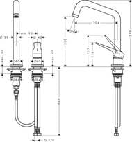 ��������� Axor Citterio 34823800 ��� �����, �� 2 ���������, Eco, ���������� ����� 240��, ��� �����