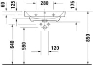 Умывальник Duravit No.1  650х460мм, с переливом, белый 23756500002
