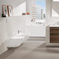 Унитаз подвесной Villeroy & Boch Venticello 4611RSR1 (375х560) без ободка + сиденье, Сeramicplus