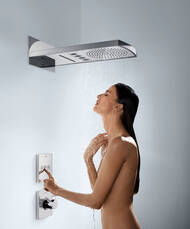 #Смеситель Hansgrohe ShowerSelect Highfow 15760 термостат, без запорного вентиля,наружная часть, хром