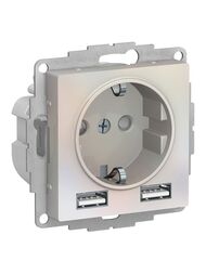 ������� Systeme Electric ATLASDESIGN 16� c 2USB A+A, 5�/2,4�, 2�5�/1,2�, ��������, ������ ATN000430