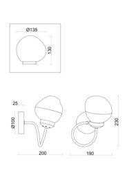 ��������� ���������� Freya Volani (������) FR8017WL-01MG, 220/240 V, IP20,������ �������
