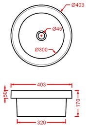 Раковина ArtCeram Fuori Scala 400х400 врезная/накладная, зеленый лес TFL032 43; 00