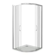 Уголок душевой GOOD DOOR BAS LATTE R-80-C-WE (80х80) полукруглый, стекло прозрачное, без поддона