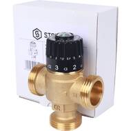 Термостатический смес. клапан STOUT для систем отопления и ГВС 1" НР 30-65°С KV 2,3 центр.смеш