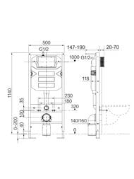 ����������� �eramicanova Envision 500�1140 � ������� ����� Round, �����������, ���� ���. CN1001M