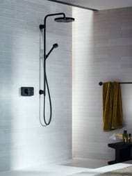 Смеситель Axor One 45712670 термостатический, на 2 потребителя, внешняя часть, матовый черный — изображение 2