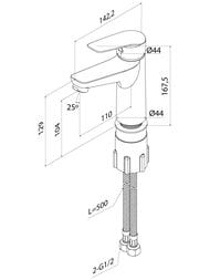 Смеситель Iddis TORR для умывальника TORSB00i01 однозахватный, фиксированный излив 110мм