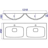 �������� Aqwella Malaga 1200 Duet (1220��450), 2 ����, ����� Mal.12.04.D